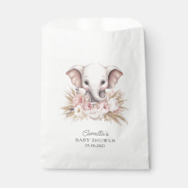 Sacolinha Chá de fraldas de Garota Rosa-Elefante-Cor-de-Rosa