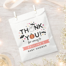 Sacolinha Chá de fraldas de Halloween Rosa Pumpkin Muito Obr