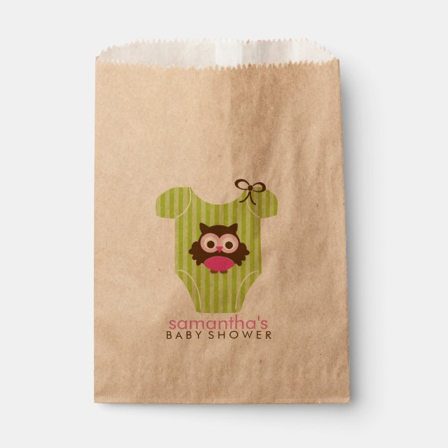 Sacolinha Chá de fraldas de Hoot Owfit Girl (Frente)