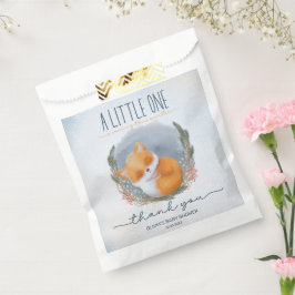 Sacolinha Chá de fraldas de inverno de neve com raposa branc