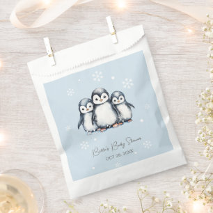 Sacolinha Chá de fraldas de inverno Pinguim Gato