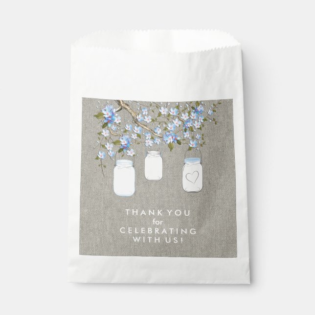 Sacolinha Chá de fraldas de Jar Mason Azul (Frente)