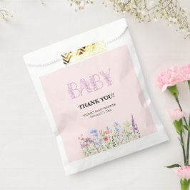 Sacolinha Chá de fraldas de Monograma de Flores Roxo Roxo