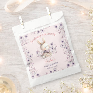 Sacolinha Chá de fraldas de Primavera Floral Rosa Bunny