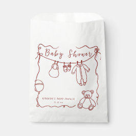 Sacolinha Chá de fraldas de roupas de bebê desenhadas à mão