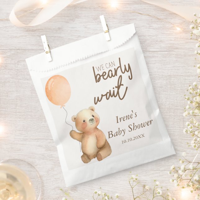 Sacolinha Chá de fraldas de Urso de Teddy (Cortado)
