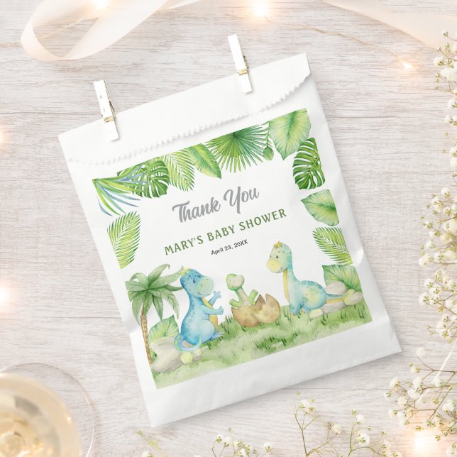 Sacolinha Chá de fraldas Dinossauro Obrigado (Cortado)