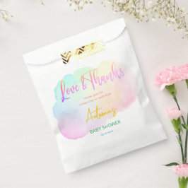 Sacolinha Chá de fraldas do arco-íris do Pastel