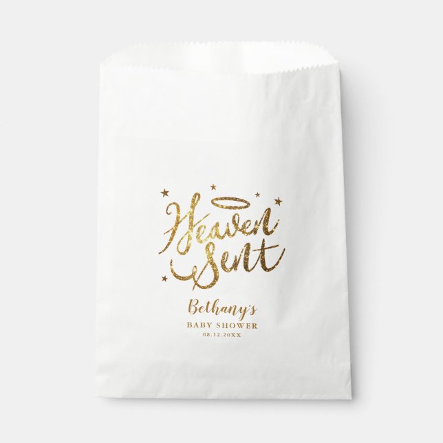 Sacolinha Chá de fraldas do Tema do Anjo Céu Enviado (Frente)