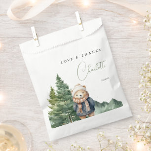 Sacolinha Chá de fraldas do Urso da Floresta de inverno