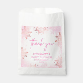 Sacolinha Chá de fraldas Elegante de Flocos de Neve