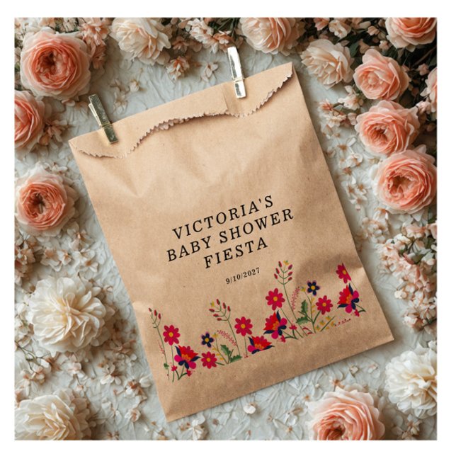 Sacolinha Chá de fraldas Fiesta das flores mexicanas (Criador carregado)