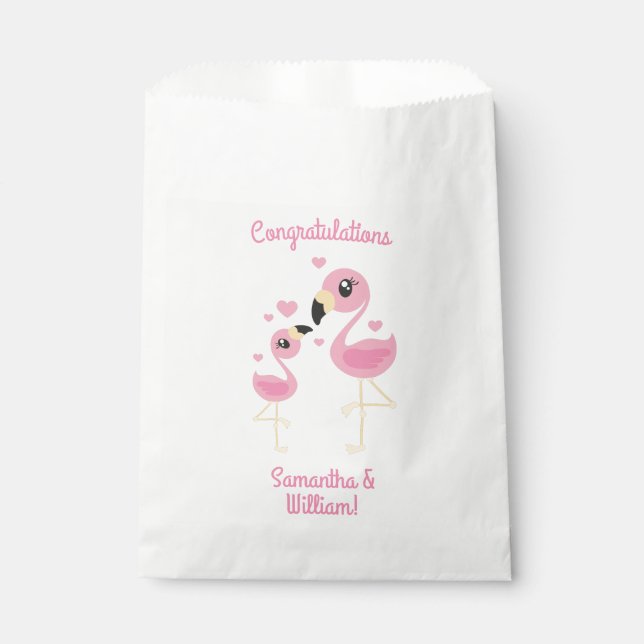 Sacolinha Chá de fraldas Flamingo Rosa (Frente)
