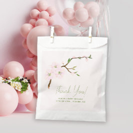Sacolinha Chá de fraldas floral cor-de-rosa