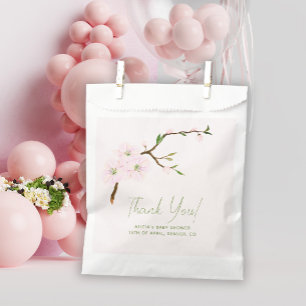 Sacolinha Chá de fraldas floral cor-de-rosa