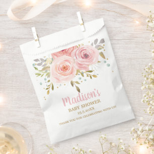 Sacolinha Chá de fraldas Floral Cor-de-Rosa Cor-de-Rosa Brid