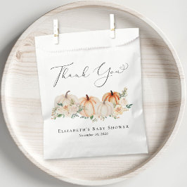 Sacolinha Chá de fraldas Floral De Aquarela Da Abóbora Obrig