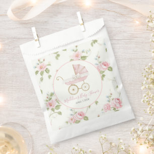 Sacolinha Chá de fraldas Floral de Menina Rosa do Sul
