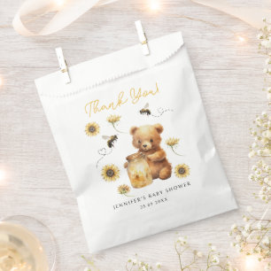 Sacolinha Chá de fraldas Floral De Urso De Mel Bonito
