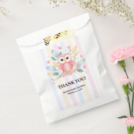 Sacolinha Chá de fraldas Floral Design do Pastel, Coruja Ros