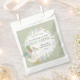 Sacolinha Chá de fraldas Floral Gingham de Ganso Bobo Verde