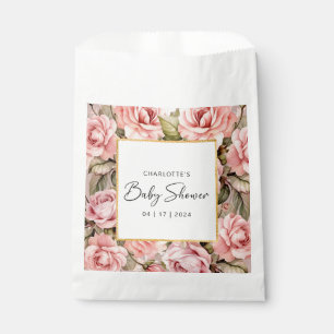 Sacolinha Chá de fraldas Floral Rosa Blush