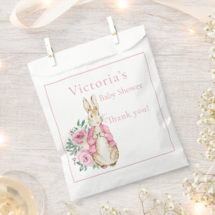 Sacolinha Chá de fraldas Floral Rosa Coelho Coelho