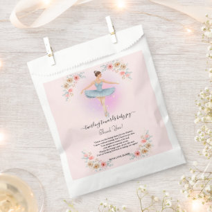 Sacolinha Chá de fraldas Floral Twirling Ballerina Watercolo