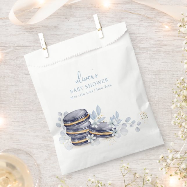 Sacolinha Chá de fraldas francês Floral Bonjour Bébé Macaron (Cortado)