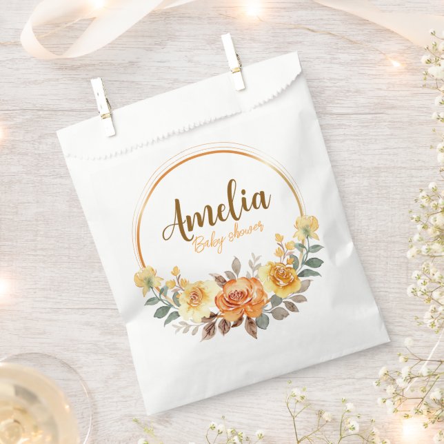 Sacolinha Chá de fraldas Inverso De Aquarela Pintada À Mão (Cortado)