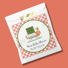 Sacolinha Chá de fraldas Kawaii: Tema do Roll de Sushi e Sal