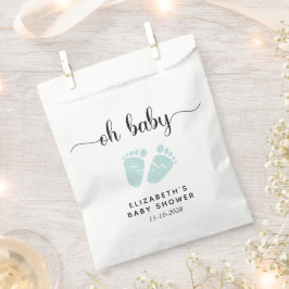 Sacolinha Chá de fraldas Mint Green Baby Feet Favet Bag