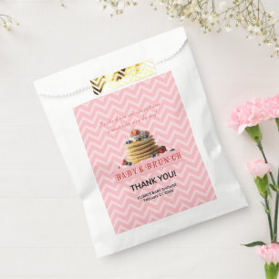 Sacolinha Chá de fraldas Pancakes de Morango Rosa e Brunei