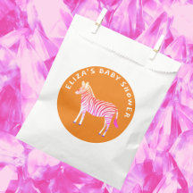 Chá de fraldas Personalizado de Zebras Colorida Bo