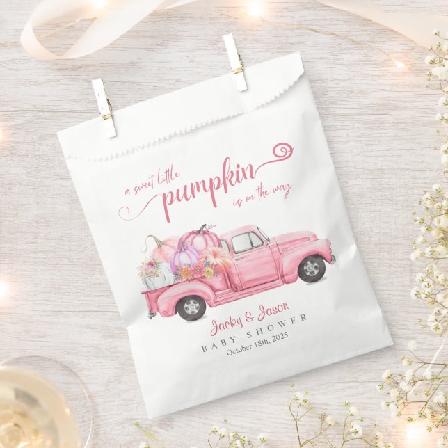 Sacolinha Chá de fraldas Rosa Pumpkin Doce (Cortado)