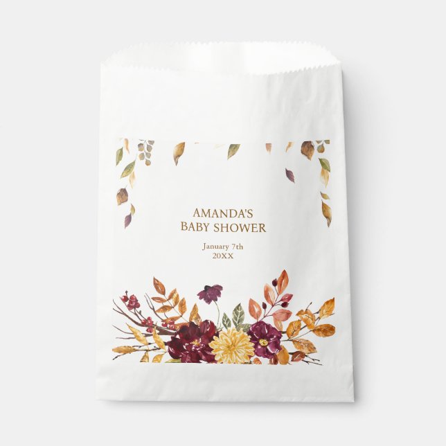 Sacolinha Chá de fraldas Russo do Fall Boho (Frente)