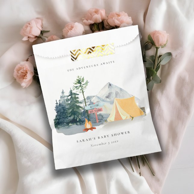 Sacolinha Chá de fraldas Rustic Pine Woods Camping Mountain (Criador carregado)