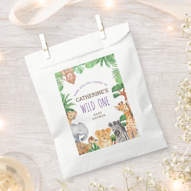 Sacolinha Chá de fraldas Selvagem Colorida Safari Animal (Cortado)