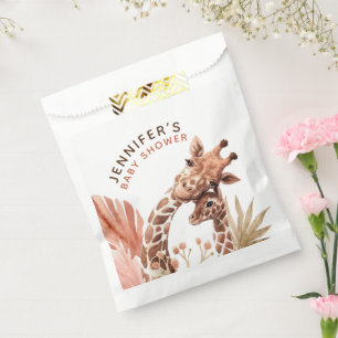 Sacolinha Chá de fraldas Teracotta Tan Boho Giraffe