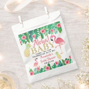 Sacolinha Chá de fraldas Tropical Summer Beach Luau Girls