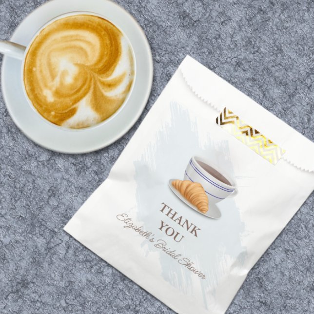 Sacolinha Chá de Noiva de Café e Croissants (Criador carregado)