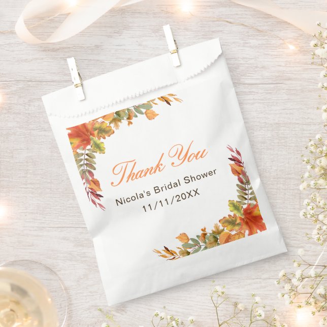 Sacolinha Chá de Noiva de Outono Rústico Folhas de Outono (Cortado)