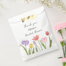 Chá de Noiva de Tulipas em Aquarela Elegante