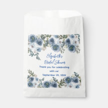 Chá de Noiva Floral Azul Elegante Branco