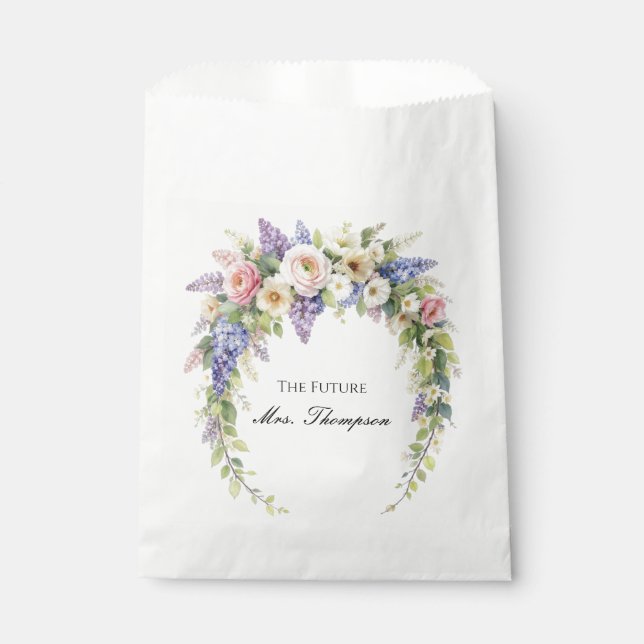 Sacolinha Chá de Noiva Floral de Primavera (Frente)