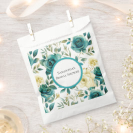 Sacolinha Chá de Noiva Floral Rosa Creme Menta
