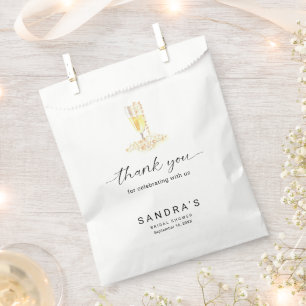 Sacolinha Chá de Noiva Pérolas e Prosecco Minimalista Modern