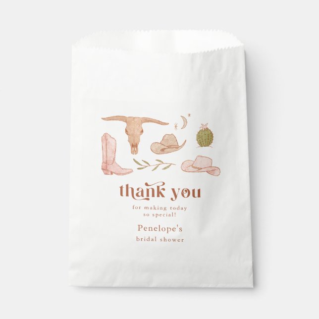 Sacolinha Chá de panela de Cowgirl Ocidental (Frente)