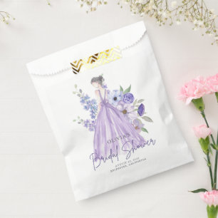 Sacolinha Chá de panela De Flor Roxo Obrigado