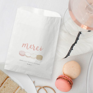 Sacolinha Chá de panela de Macarons do francês de Merci